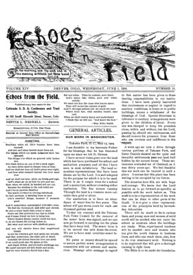 Echos from the Field | June 1, 1904