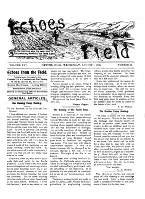 Echos from the Field | August 1, 1906