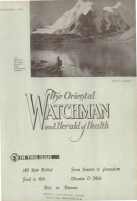 The Oriental Watchman and Herald of Health | November 1, 1933