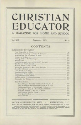 Christian Educator | December 1, 1921
