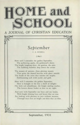 Home and School | September 1, 1931