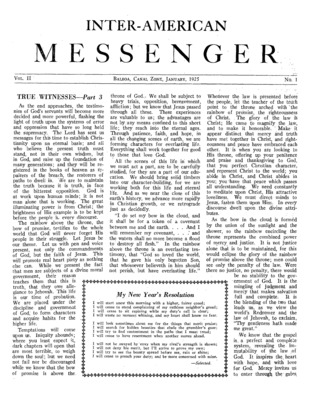 The Inter-American Messenger | January 1, 1925
