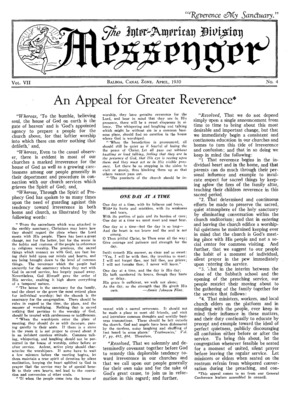 The Inter-American Division Messenger | April 1, 1930