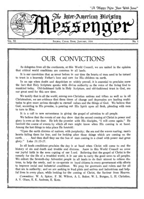 The Inter-American Division Messenger | January 1, 1934