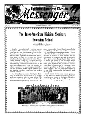 The Inter-American Division Messenger | October 1, 1952