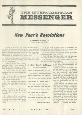 The Inter-American Messenger | January 1, 1967