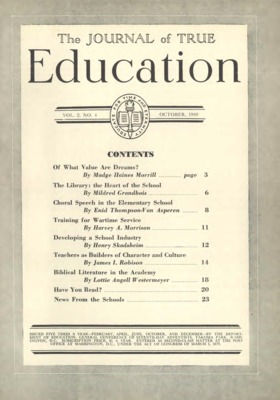 The Journal of True Education | October 1, 1940