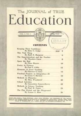 The Journal of True Education | April 1, 1942