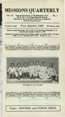 Missions Quarterly | January 1, 1925