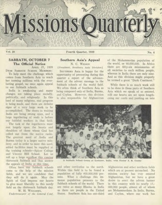 Missions Quarterly | October 1, 1939