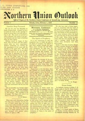 Northern Union Outlook | February 1, 1938