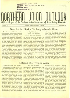 Northern Union Outlook | November 1, 1949
