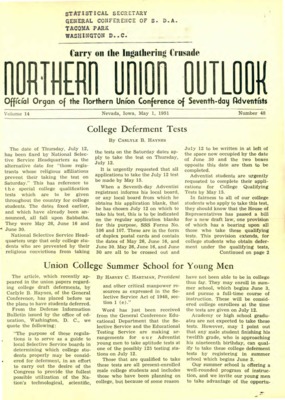 Northern Union Outlook | May 1, 1951