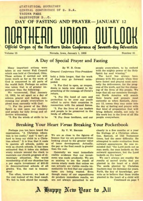 Northern Union Outlook | January 1, 1952
