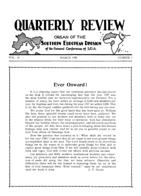 Quarterly Review | March 1, 1938