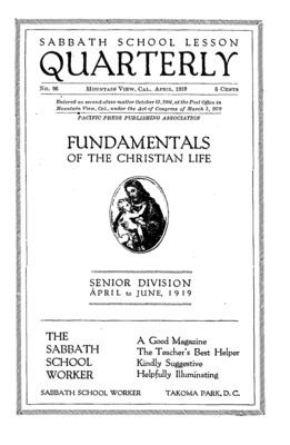 Sabbath School Quarterly | April 1, 1919
