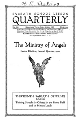 Sabbath School Quarterly | April 1, 1920