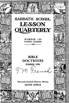 Sabbath School Quarterly | October 1, 1936