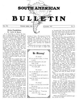 South American Bulletin | November 1, 1927