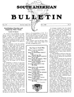 South American Bulletin | May 1, 1928
