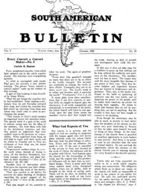 South American Bulletin | October 1, 1929