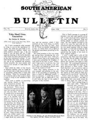 South American Bulletin | April 1, 1930