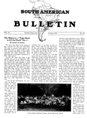 South American Bulletin | October 1, 1930
