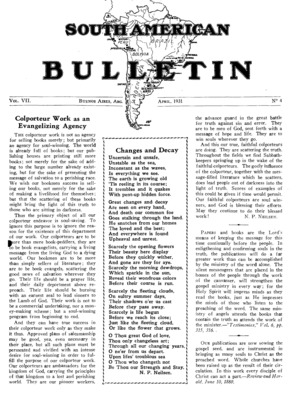South American Bulletin | April 1, 1931