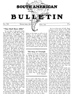 South American Bulletin | April 1, 1932