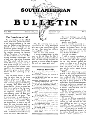 South American Bulletin | December 1, 1932