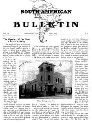 South American Bulletin | April 1, 1933