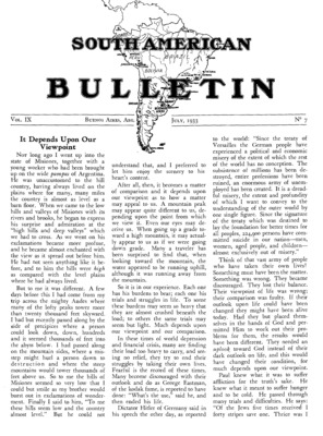 South American Bulletin | July 1, 1933