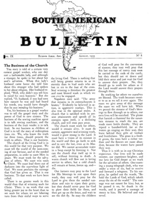 South American Bulletin | August 1, 1933