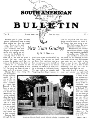 South American Bulletin | January 1, 1934