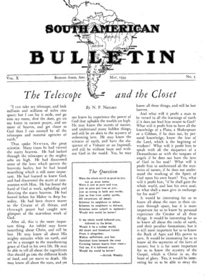 South American Bulletin | May 1, 1934