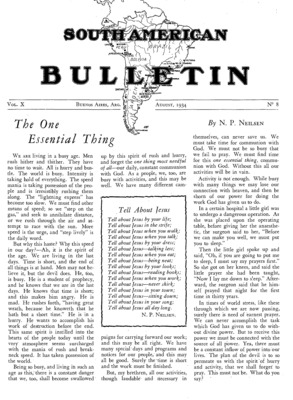 South American Bulletin | August 1, 1934