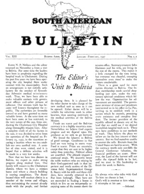 South American Bulletin | January 1, 1937