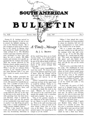 South American Bulletin | April 1, 1937