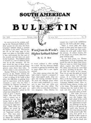 South American Bulletin | October 1, 1937