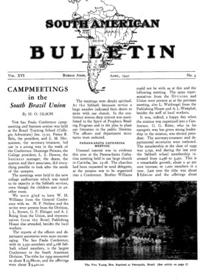 South American Bulletin | April 1, 1940
