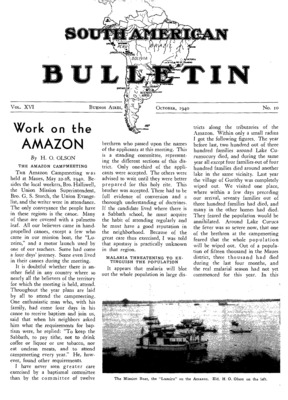 South American Bulletin | October 1, 1940