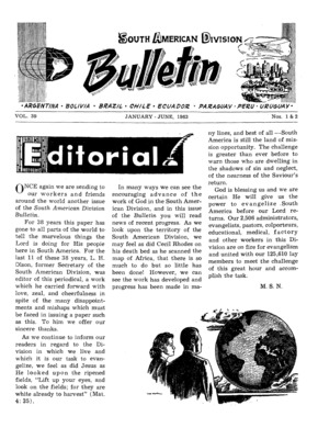 South American Division Bulletin | January 1, 1963