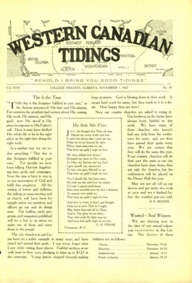 Western Canadian Tidings | November 1, 1927