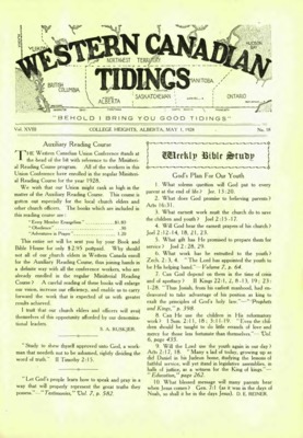 Western Canadian Tidings | May 1, 1928