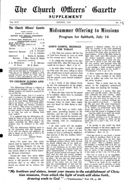 The Church Officers' Gazette | August 1, 1932