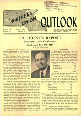 Northern Union Outlook | March 1, 1955