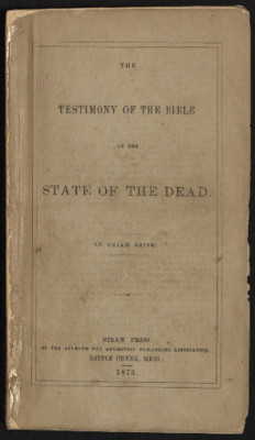 The Testimony of the Bible on the State of the Dead