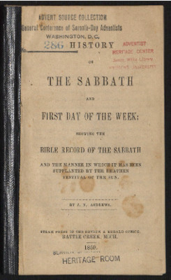 History Of The Sabbath And First Day Of The Week