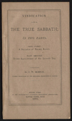 Vindication Of The True Sabbath