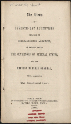 The Views Of Seventh-day Adventists Relative To Bearing Arms